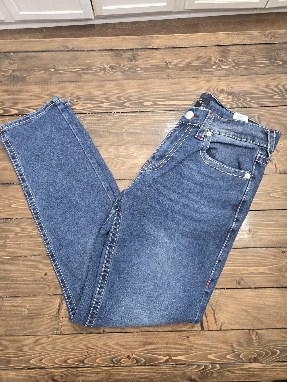 Womens True Religion Women's Straight Leg Jeans - Medium Blue Denim Size 33